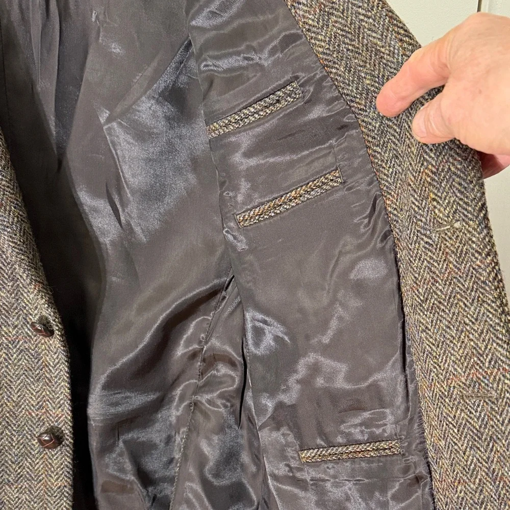 Harris Tweed Men's Blazer - Gray Wool Sport Coat, special edition - Picture 4 of 4